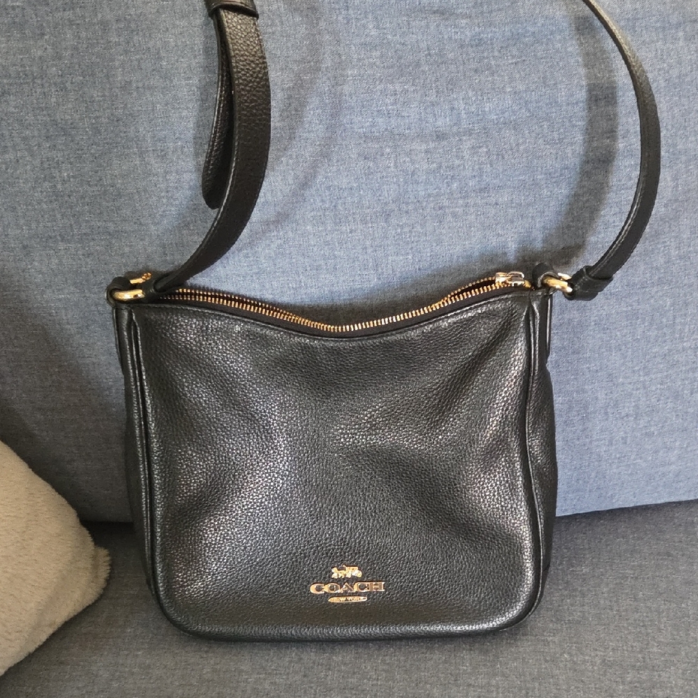 Coach Black Pebbled Leather Shoulder Bag